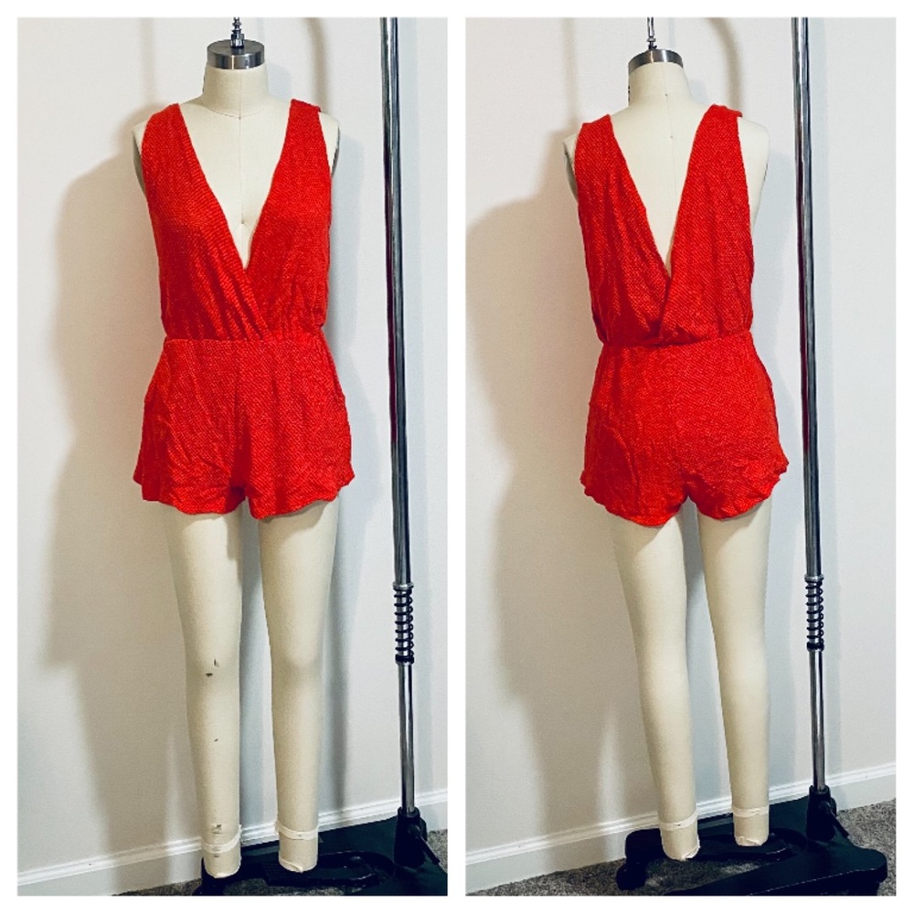 V Neck Knit Romper